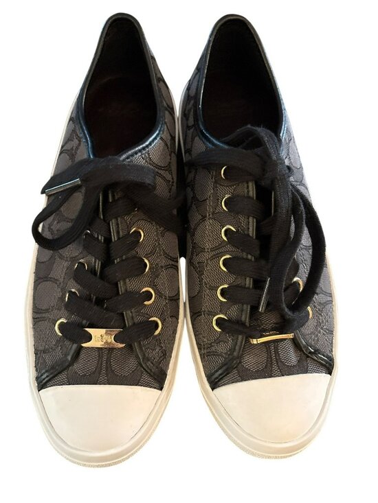 Coach Shoes - Coach Empire Low-Top Black Signature Canvas Sneakers Size US 8B